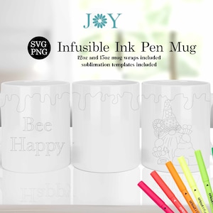 Mug Wrap Svg for Infusible Ink Pen and Markers, Infusible Wrap, Coffee Mug SVG, Mug Wrap Template, Cricut Mug Designs, Mug Press SVG