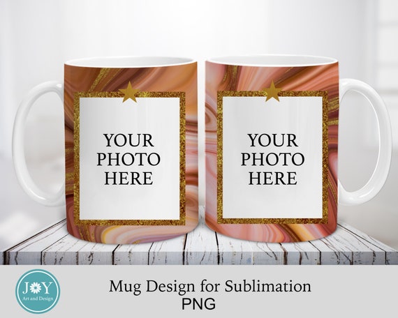 Sublimation Designs for Mugs Photo Frame. Sublimation Mug Template