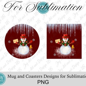 Peut inclure: Un motif de sublimation repr&eacute;sentant un bonhomme de neige tenant une lettre et une cloche. Le bonhomme de neige porte un chapeau rouge et une &eacute;charpe verte. L'arri&egrave;re-plan est un motif de paillettes rouge et blanc.