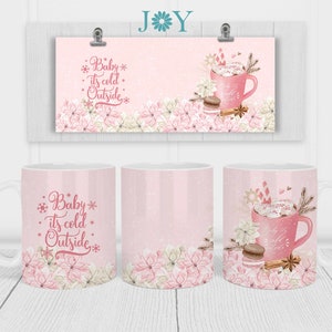 Julmuggdesign, direktnedladdning av sublimerad muggomslag, 11oz, 12 oz och 15 oz digital sublimeringskaffemugg komplett mall bild 3