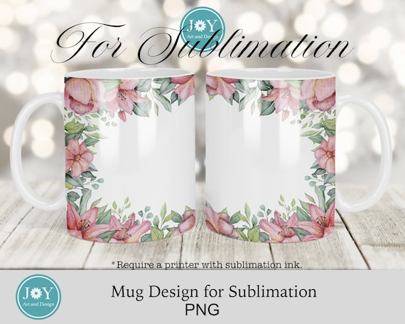 Sublimation Designs for Mugs Photo Frame. Sublimation Mug Template. Mug  Design. PNG 300DPI. Photo Frame Mug Template. 