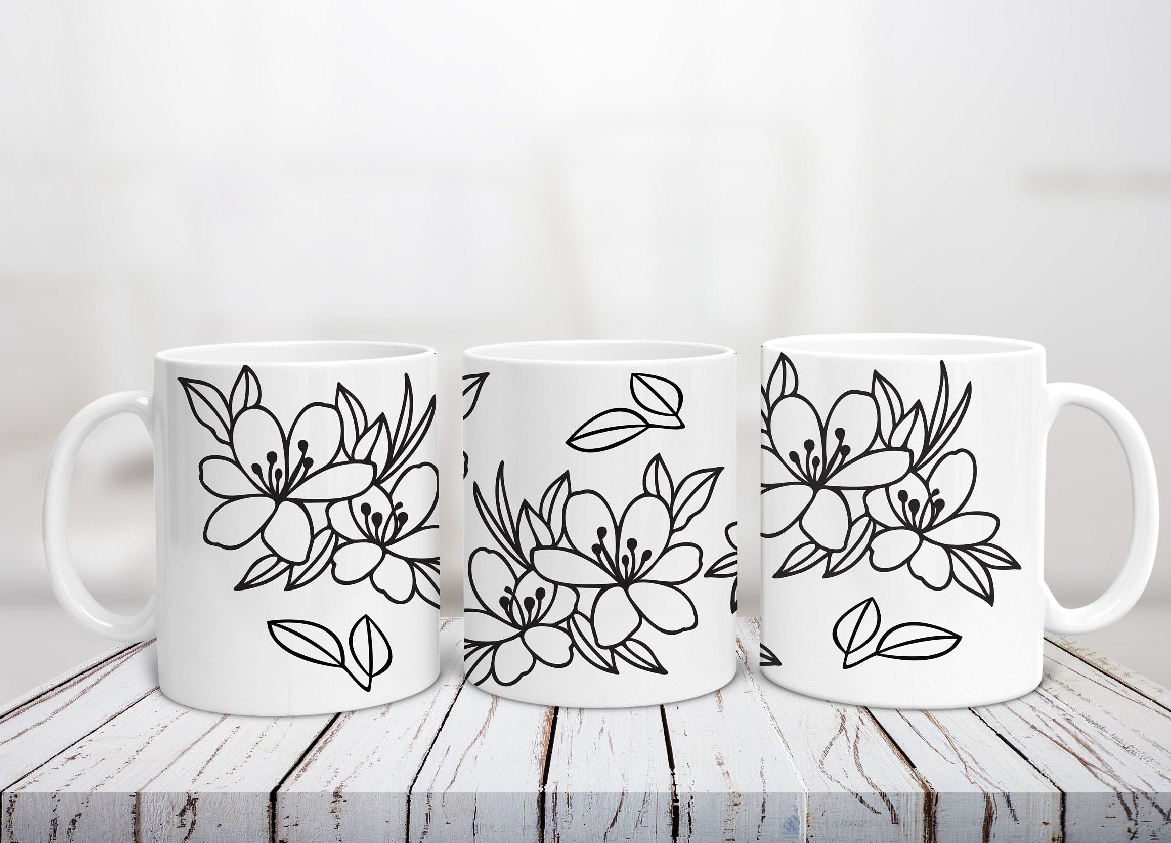 Cricut Mug Press Svg Design for Infusible Ink Sheet. Flowers Etsy