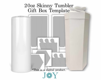 20 oz Skinny Tumbler GiftBox Template SVG File - Digital Instant Download