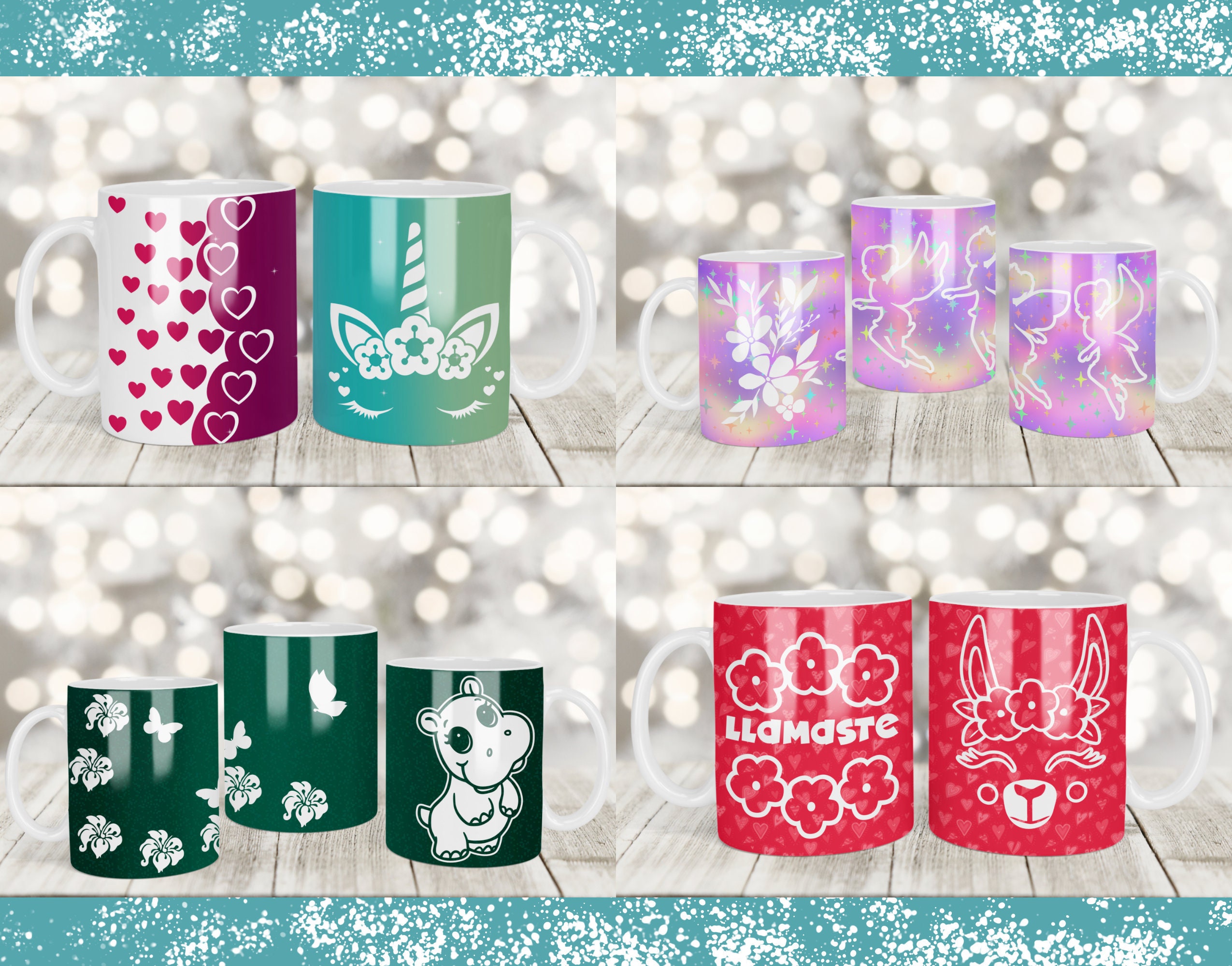 Cricut Mug Wrap SVG 12 Cricut Mug Press SVG Designs for - Etsy
