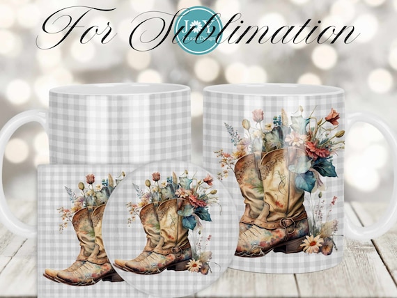 Mug Sublimation 11 Oz-15 Oz Turquoise wooden design