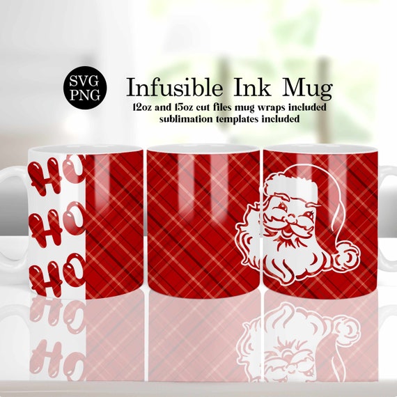 Christmas coffee mug wrap, Cricut Mug Sublimation template