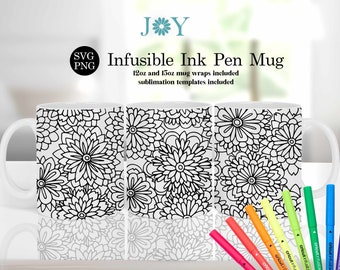 Cricut Mug Press Svg for Infusible Ink Pen and Markers, Infusible Wrap, Coffee Mug SVG, Mug Wrap Template, Cricut Mug Designs, Mug Press SVG