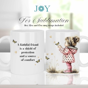 Quote Mug Wrap Sublimation Design for 11oz, 12oz and 15oz Mug Sizes - Instant Digital Download Coffee Mug Templates