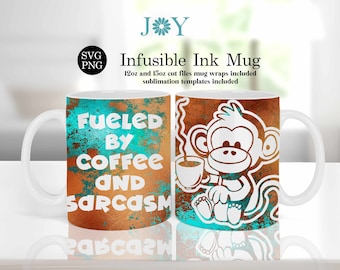 Diseño SVG para prensa de tazas Cricut para hoja de tinta infusible, SVG para prensa de tazas, SVG para taza de café, plantilla para taza con envoltura infusible, SVG para taza con cita sarcástica