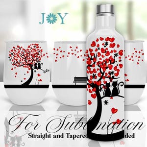 Valentines Wine Wraps Sublimation Design - 12oz Wine Tumbler Templates - Instant Digital Download Wine Tumbler PNG