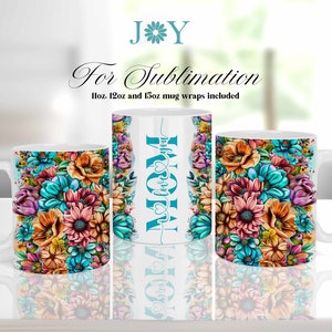 Mom Mug Mug Wrap Sublimation Design, Custom Add Your Name Coffee Mug PNG, Sublimation Mug Full Wrap Template, Digital 11oz 12oz 15oz Mug