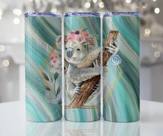 Koala Sublimation Design for 20 Oz Skinny Tumblers, Digital Sublimation  Template, Wrap Tumbler Design, Straight and Tapered Templates 