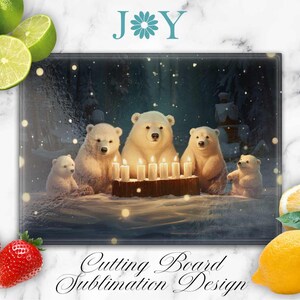Bears Cutting Board Sublimation Design, Digital Instant Download Glass Cutting Board, Chopping  Board Template PNG Design