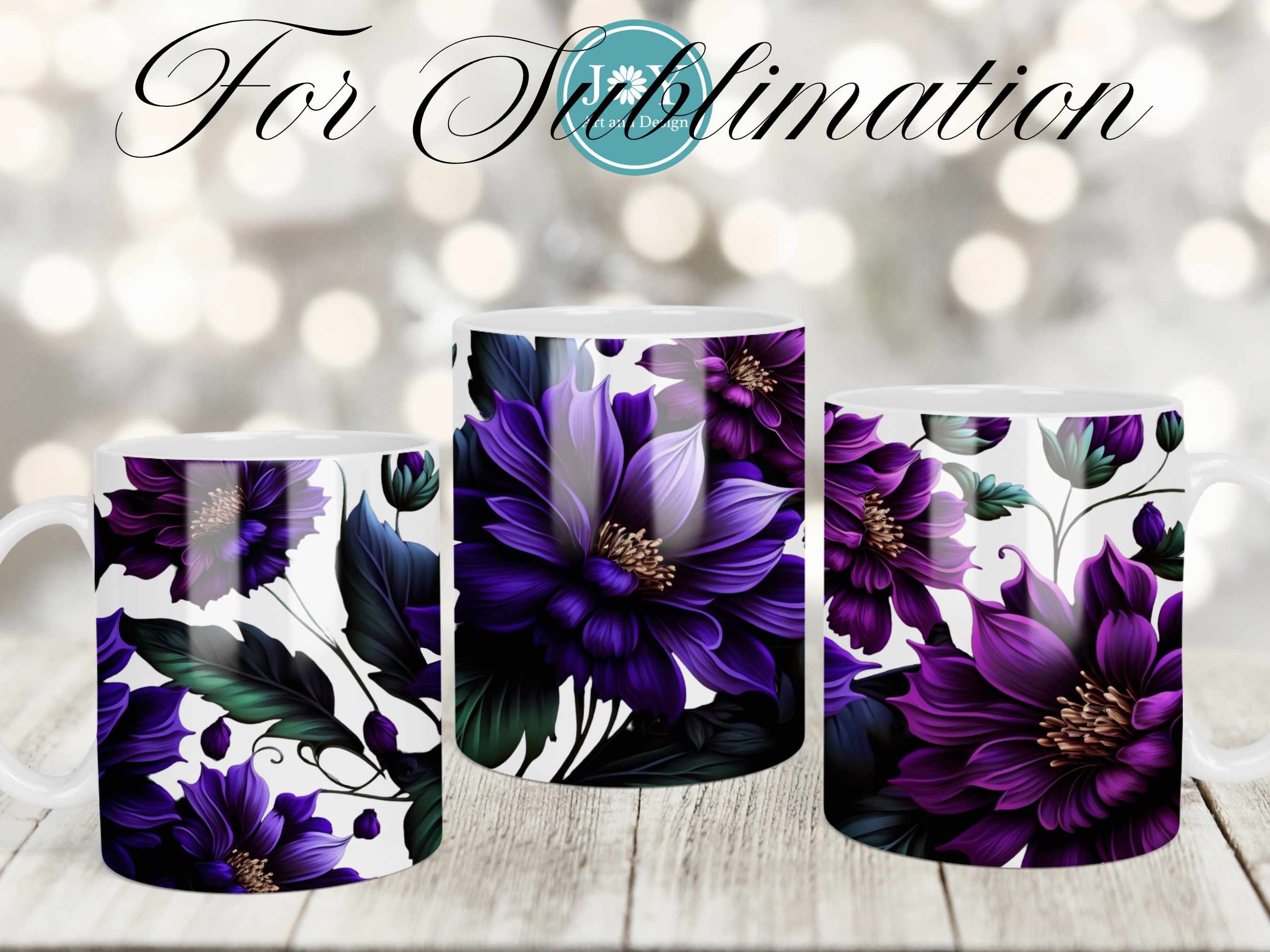 Diseños para sublimar Tazas Pack 134 - Flores multicolor