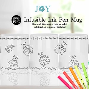 Cricut Mug Press Svg for Infusible Ink Pen and Markers, Infusible Wrap, Coffee Mug SVG, Mug Wrap Template, Cricut Mug Designs, Mug Press SVG