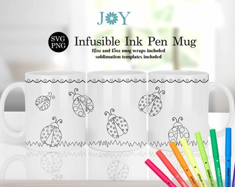 Cricut Mug Press Svg for Infusible Ink Pen and Markers, Infusible Wrap, Coffee Mug SVG, Mug Wrap Template, Cricut Mug Designs, Mug Press SVG