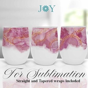Wine Tumbler Wrap, Alcohol Ink 12oz Wine Glass Sublimation Design, Instant Download Wine Tumbler Template, Digital Sublimation Wine Cup