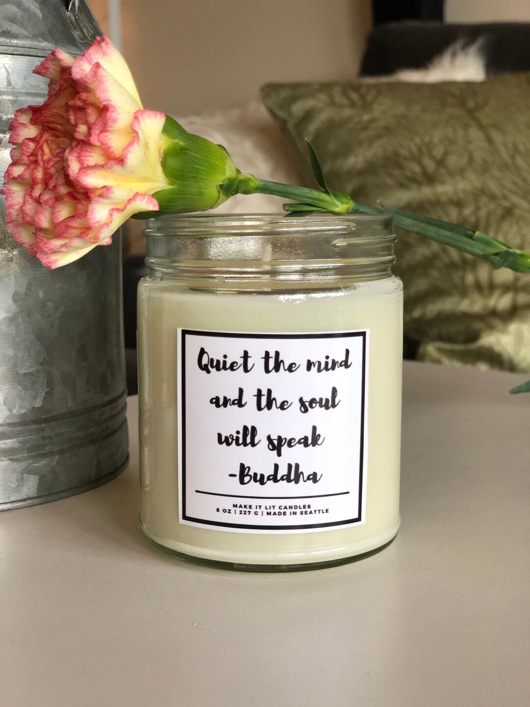 Ancient Wisdom Candles // Buddha Quote // Sandalwood & Amber Etsy