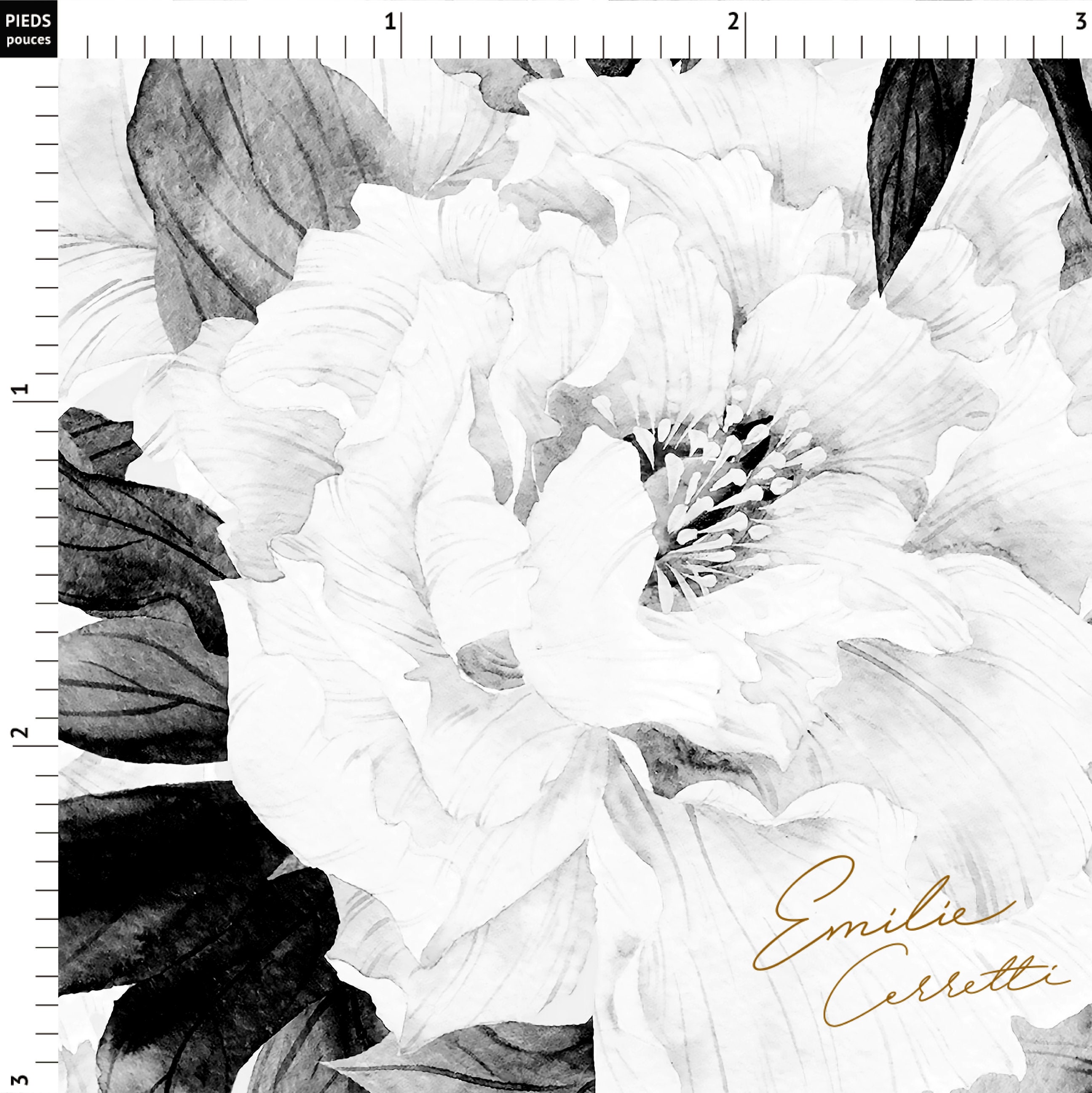 Black & White Flower Wall Mural Floral Wall Mural Mural Etsy