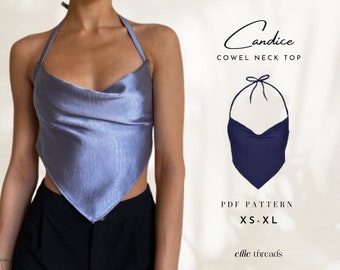 Cowel Neck Top Sewing Pattern | XS-XL | Instant Download | Easy Digital PDF