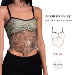 Mesh Crop Top Sewing Pattern | Naomi Top, XS-XL (Digital PDF)