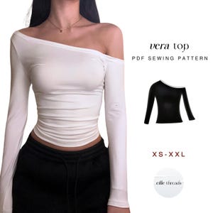 Long-sleeve Off the Shoulder Top Pattern | XS-XXL | Instant Download | Easy Digital PDF | Sewing Pattern | Beginner Friendly