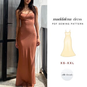 A-lijn bodycon maxi-jurk | XS-XXL | Direct downloaden | Eenvoudige digitale pdf | Naaipatroon | Geschikt voor beginners