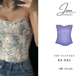 Strapless Corset Sewing Pattern | XS-XXL | Instant Download | Easy Digital PDF | Beginner Friendly