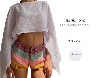 Linen Beach Cover Up Top Sewing Pattern: Easy Digital PDF (XS-XXL)