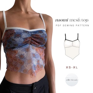 Crop Top Sewing Pattern Mesh | XS-XL | Instant Download | Easy Digital PDF Sewing Pattern | Beginner Friendly