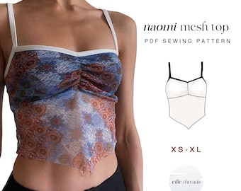 Mesh Crop Top Sewing Pattern | Beginner Friendly (XS-XL) (Digital PDF)