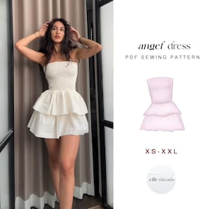 Shirred Ruffle Summer Dress Sewing Pattern: Easy Digital PDF (XS-XXL Instant Download)