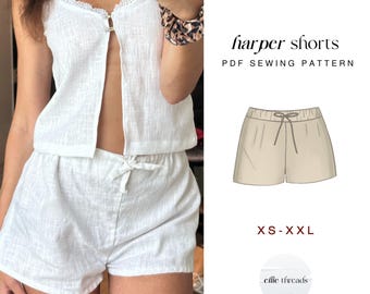 Linen Shorts Sewing Pattern: Easy Beginner PDF (XS-XXL Digital Download