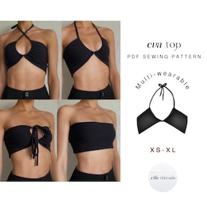Tube Top Sewing Pattern 4-in-1: Easy Beginner PDF (XS-XL Digital Download)