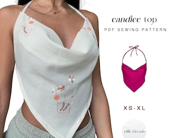 Cowl Neck Top Sewing Pattern: Backless V-Cut PDF (XS-XL)
