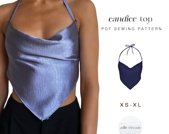 Cowl Neck Top Sewing Pattern: Easy Beginner Friendly PDF (XS-XL)