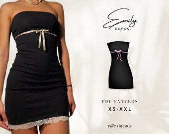 Easy Tube Dress with Ribbon and Lace | XS-XXL | Instant Download | Easy Digital PDF | Beginner Friendly