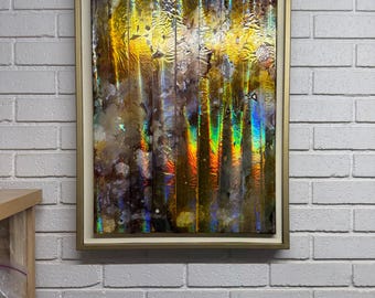 Reflections 1 - Foil and ink on Canvas