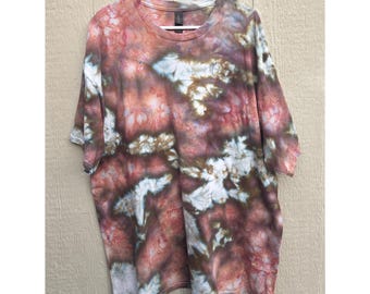 Koszulka 2XL Ice Tie Dye – unisex, 100% bawełny, farbowana ręcznie przez artystę z północno-zachodniego Pacyfiku – odzież festiwalowa, koszulka tie-dye