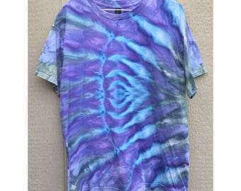 Duża koszulka Ice Tie Dye - Unisex, 100% bawełniana koszulka, ręcznie farbowana przez artystę z Pacyficznego Północnego Zachodu - gotowa do wysyłki