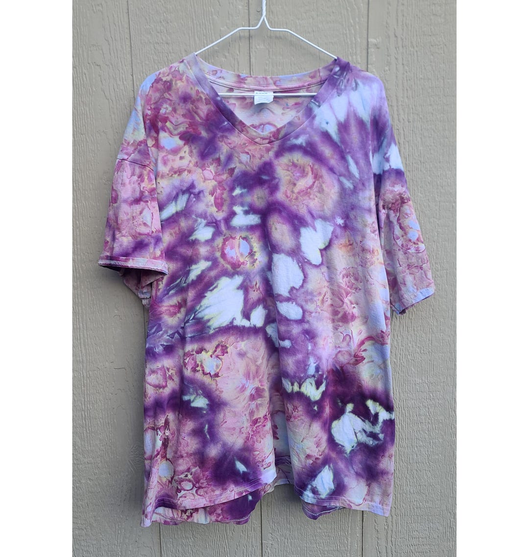 Maglietta 2XL Ice Tie Dye con scollo a V Maglietta unisex in 100