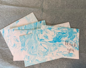 Marbled thank you cards