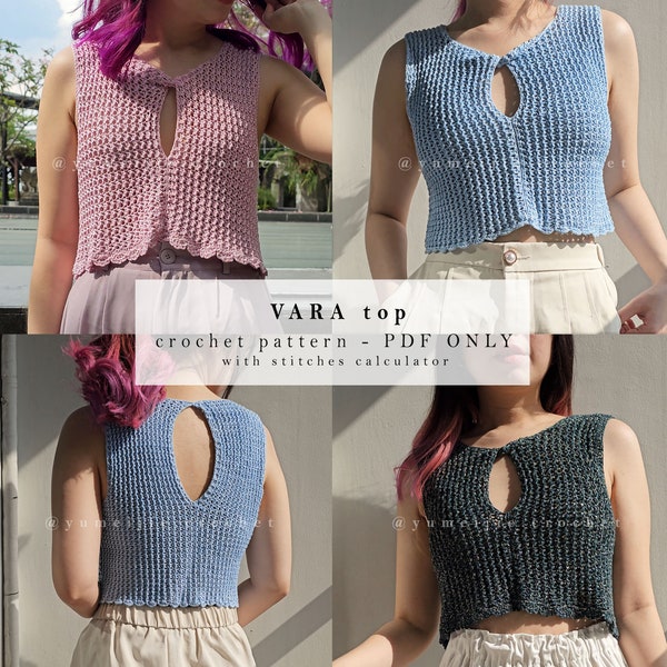 crochet summer top pattern | VARA top | crochet tank top pattern / crochet vest / textured crochet / crochet top pattern