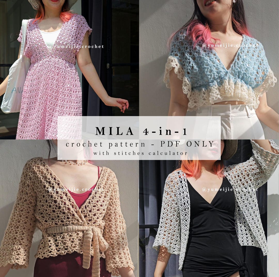 トップス ANDMARY Crochet frill knit tops ANDMARY】Crochet frill knit tops
