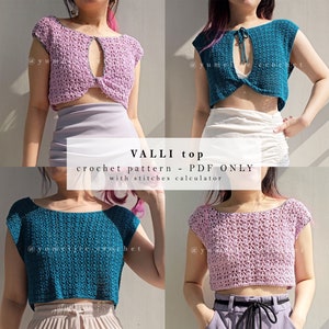 beginner friendly crochet summer top pattern / basic summer tee crochet pattern | valli top | keyhole top / cutout top / crochet tee pattern