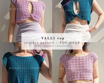 beginner friendly crochet summer top pattern / basic summer tee crochet pattern | valli top | keyhole top / cutout top / crochet tee pattern
