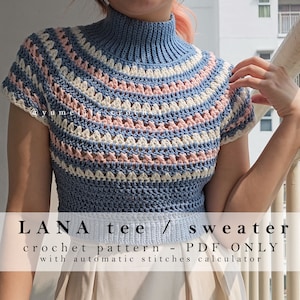 top down crochet sweater pattern | LANA sweater | No-sew crochet pattern / crochet pullover / crochet jumper pattern / crochet yoke pattern