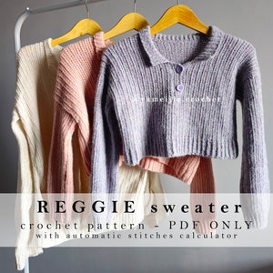 crochet sweater pattern | REGGIE sweater | crochet polo / crochet pullover / crochet tee / crochet jumper / worsted weight / DK weight