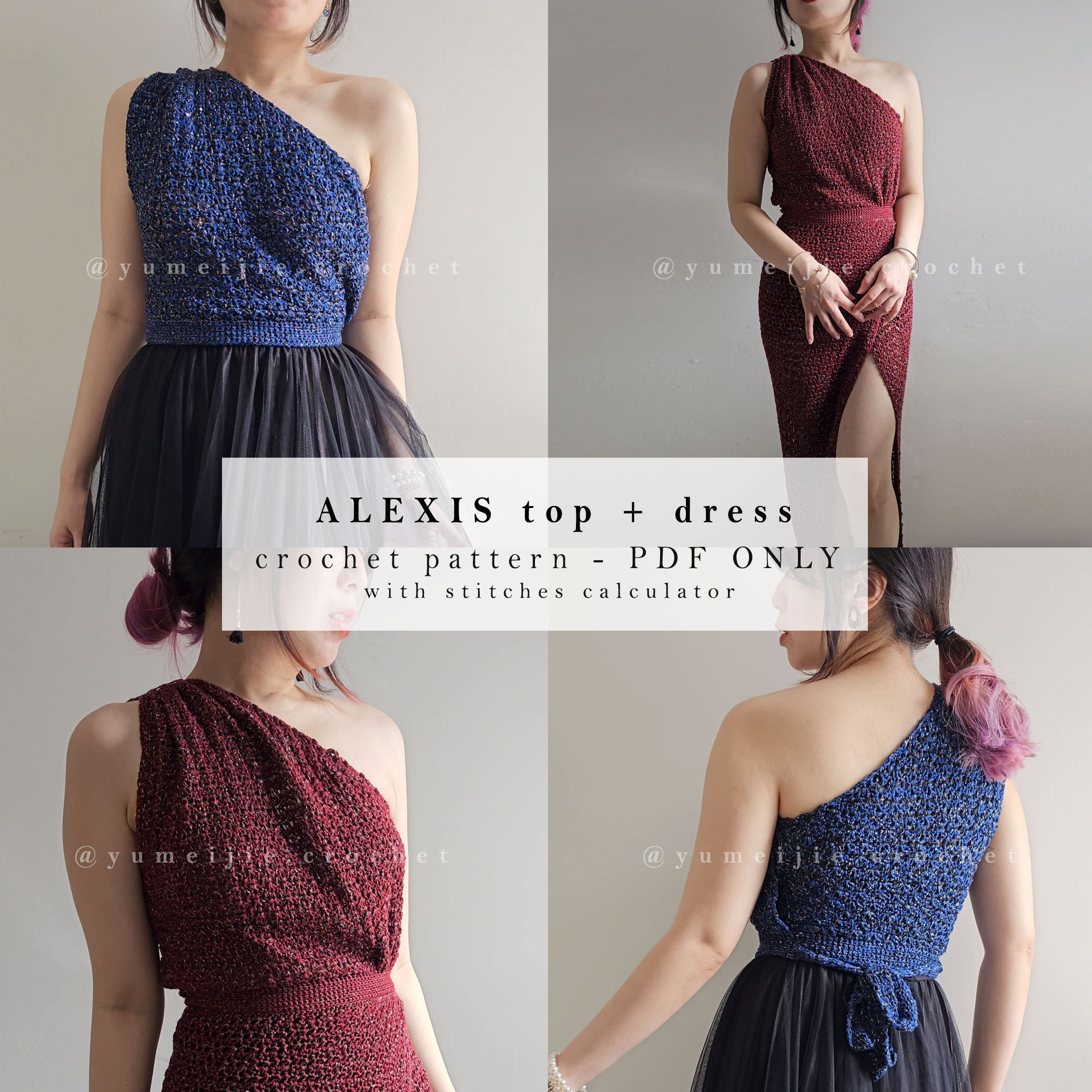 Crochet One Shoulder Top / Crochet Dress Pattern | Alexis