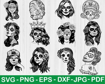 Download Skull Girl Svg Etsy